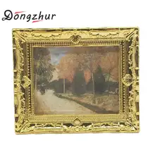 Dongzhur 1 шт. Diy кукольный домик Мини Картина маслом кукольный домик Миниатюрный 1:12 миниатюрная мебель кукольный дом рамка из смолы для картины