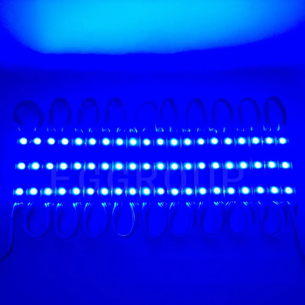 20-100PCS LED Module 5050 3 LED DC12V Waterproof Advertising Design Storefront Strip Lamp Modules Light Super Bright Blue Color  (30)
