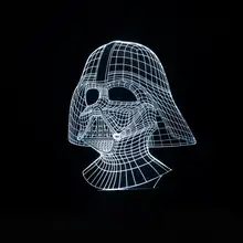 Cool and Handsome Star Wars Darth Vader Shape 3D Illusion L night light as Home Decoration.