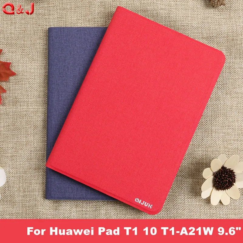 

PU Leather For Huawei Media Pad T1 10 T1-A21W T1-A21L T1-A23L 9.6" Tablet Case Rotating Bracket Flip Stand Leather Cover case