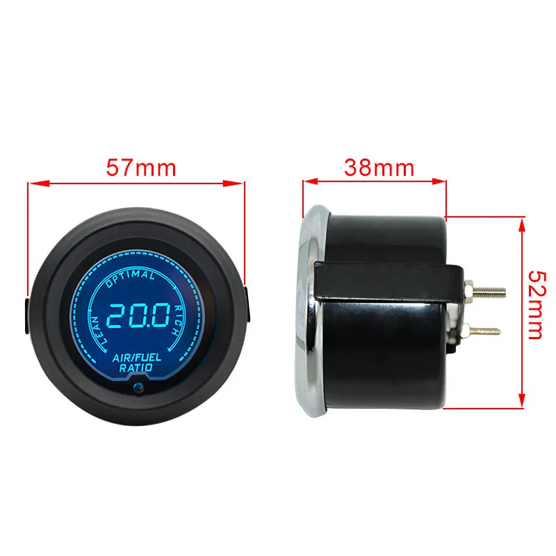 Car Gauge 52mm Air Fuel Ratio Gauge LCD Digital