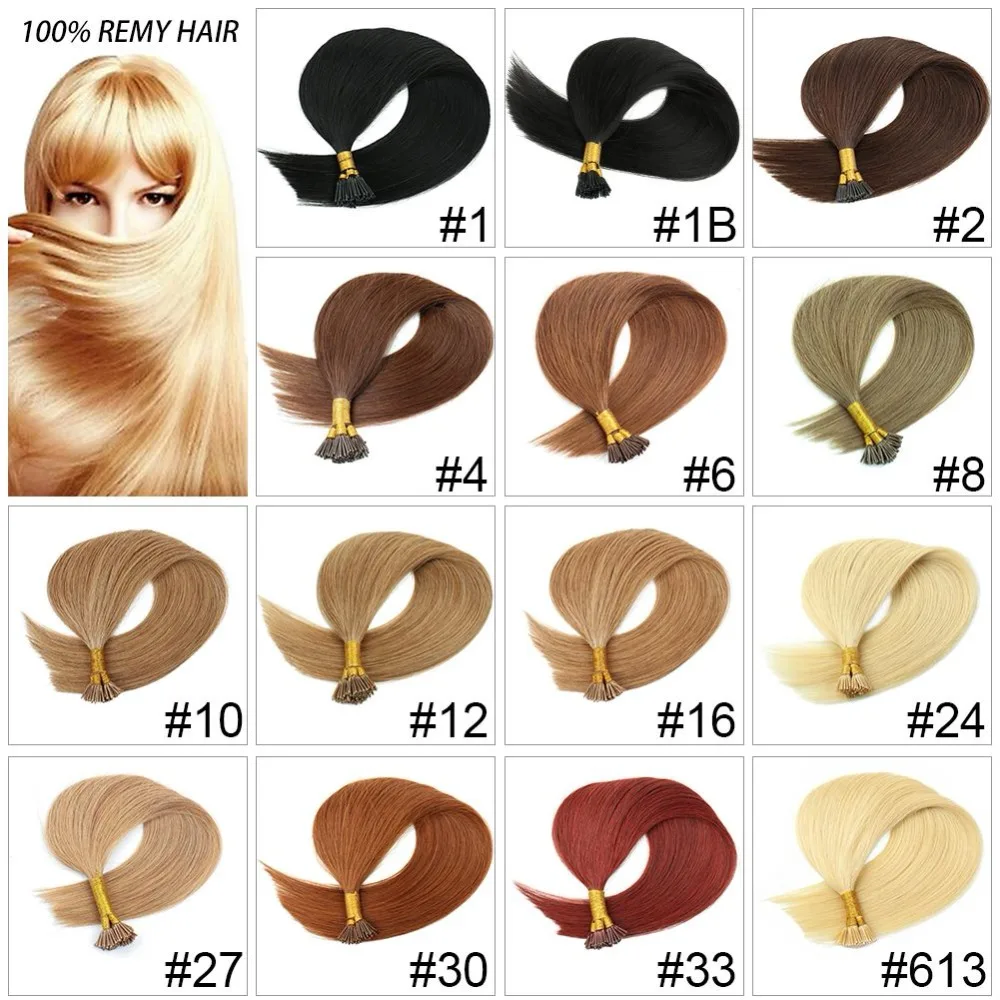 Alishow fusion hair 1 г/локон Remy Предварительно скрепленные я Совет натуральные волосы