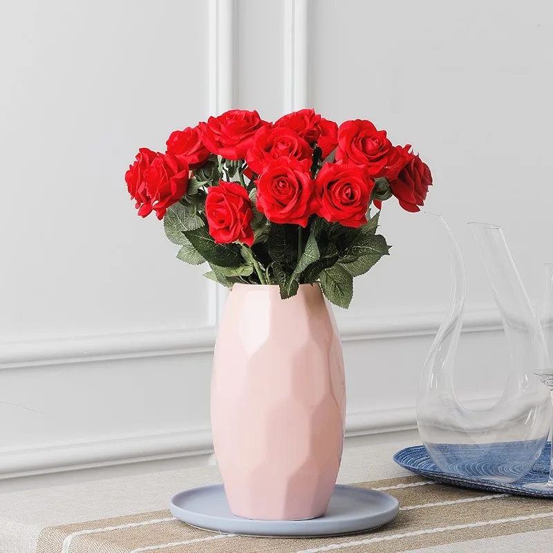 Скандинавские белые керамические вазы, украшение стола для гостиной, современная модная керамическая ваза для цветов, домашние свадебные украшения, аксессуары