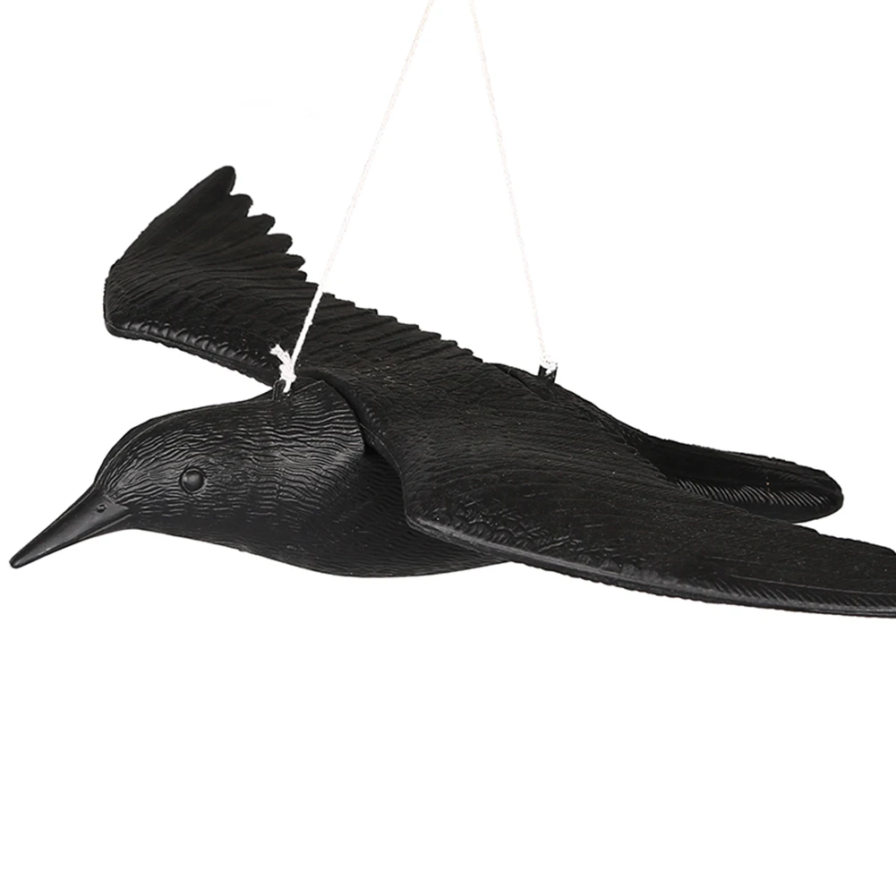 

Artificial PE Flying Bird Crow Decoy Pest Control Garden Defense Deter Scarer Scarecrow