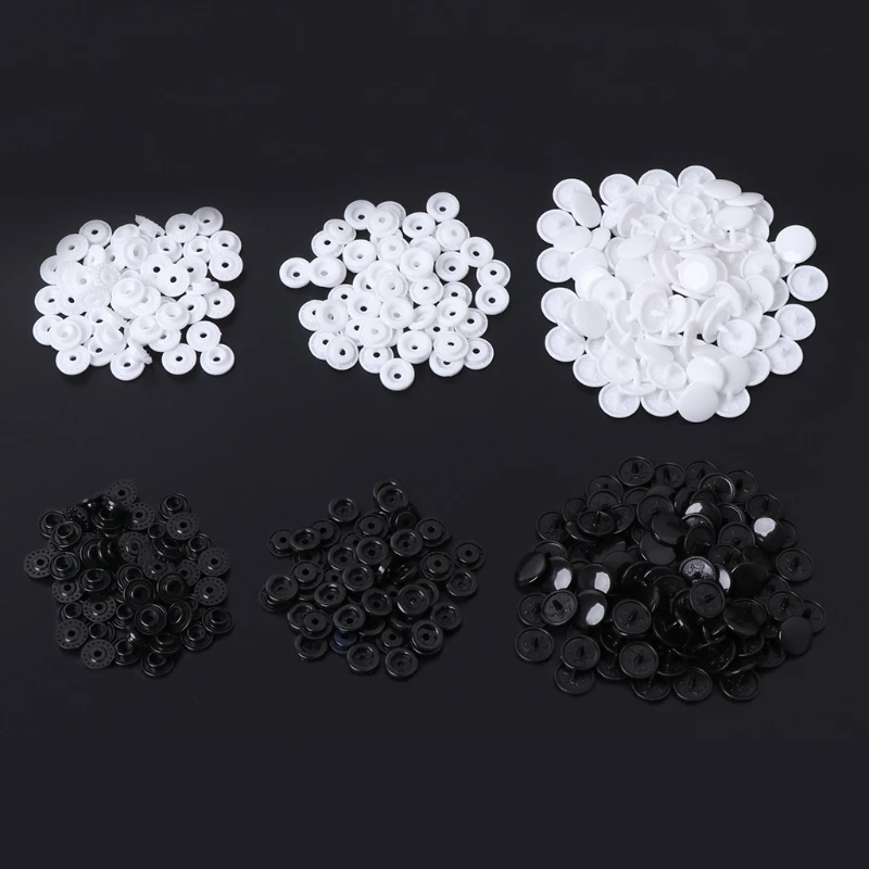 50pcs T5 Round Plastic Snaps For Clothing Accessories Baby Snap Buttons