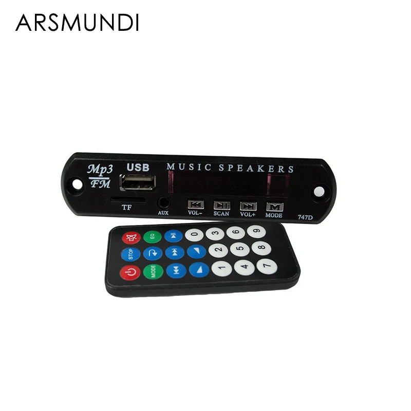 

12V Car Digital LED Auto MP3 Player Decoder Board Panel Support FM Radio USB TF AUX Remote Display Memory Function
