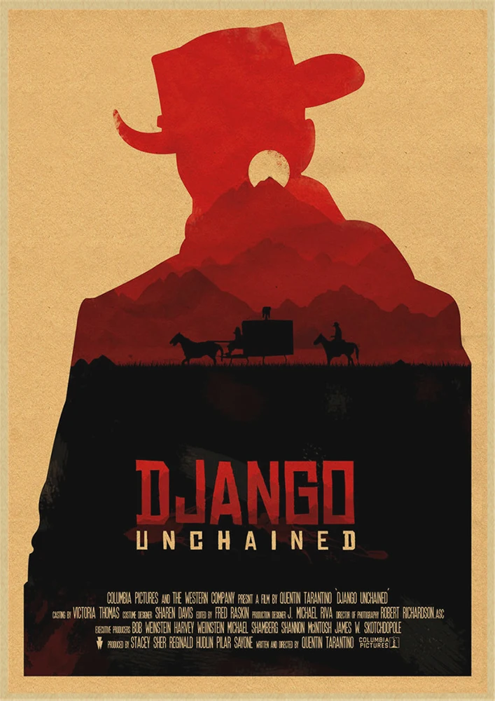 Классический фильм Django Unchained Квентин Тарантино Ретро плакат крафт-бумага кафе домашний декор стен Живопись