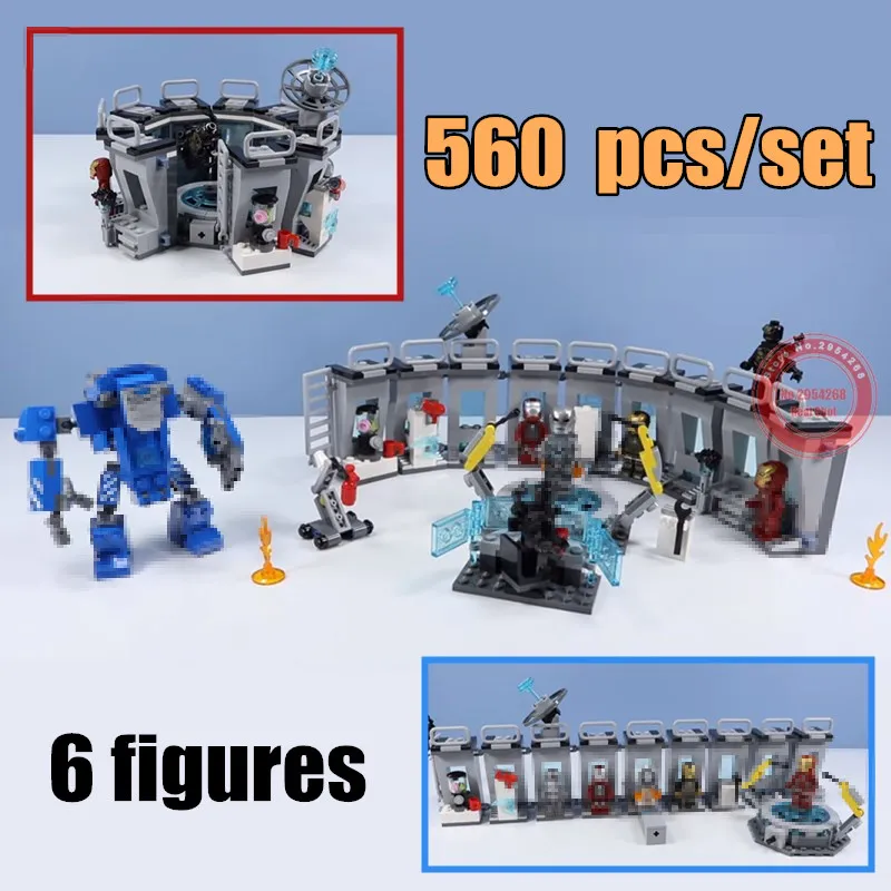 

New Super Heroes Iron Man Hall of Armour fit avengers 4 endgame 76125 Marvel Model Building Blocks Bricks Boys Gift Toy