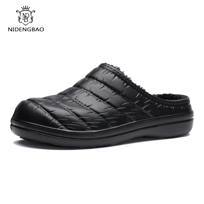 

New Design EVA Plush Men Slippers in Winter Bathroom Lightweight Warm Cotton Shoes Men for Indoor Home Couples Waterproof Shoes