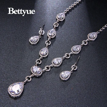 

Bettyue Brand Charm Luxury High Quality Cubic Zircon White Gold Color Gothic Style Wedding Jewelry Sets For Woman Party Gifts