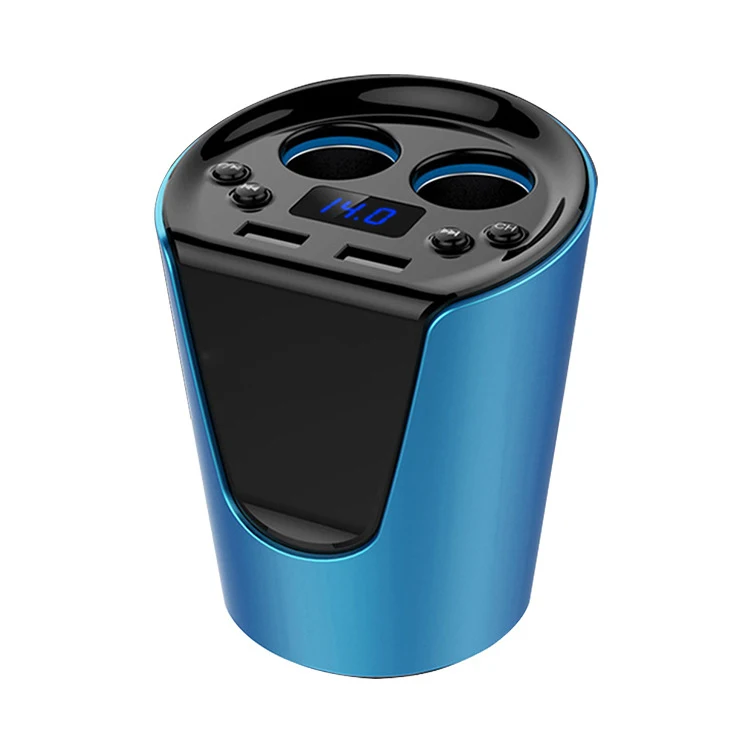 Bluetooth fm передатчик зарядное устройство TF/Miscro SD U диск музыка MP3 плеер Handsfree автомобильный комплект светодиодный цифровой дисплей прикуриватель - Название цвета: Blue