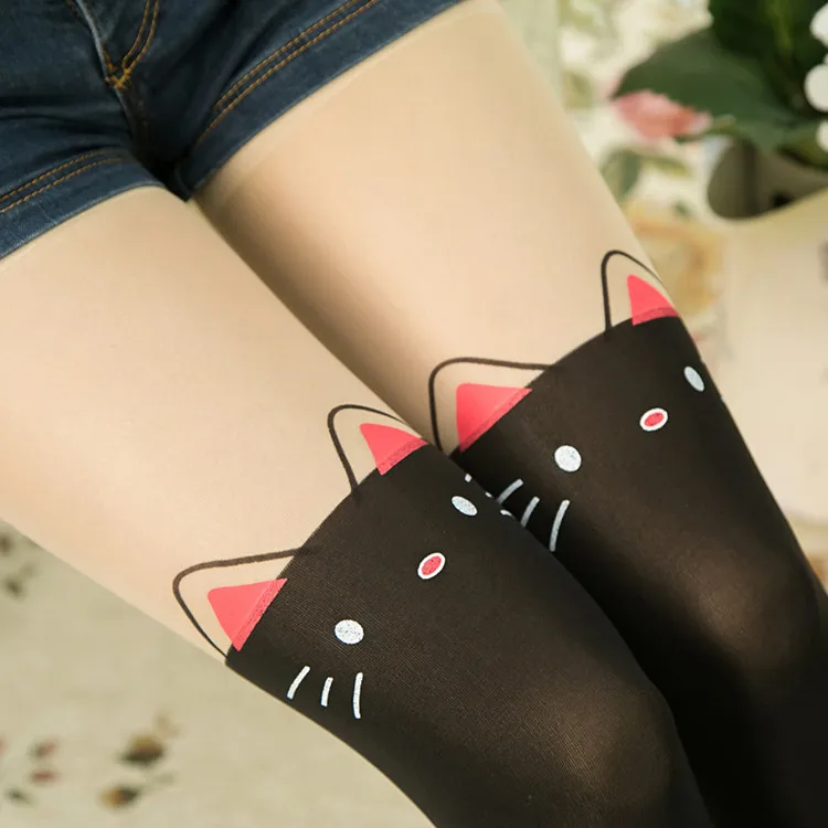 Child Tights Fashion Photography Props Cute Cartoon Design Pantyhose Kitten Tattoo Dance Tights Girls Princess Cartoon Pantyhose