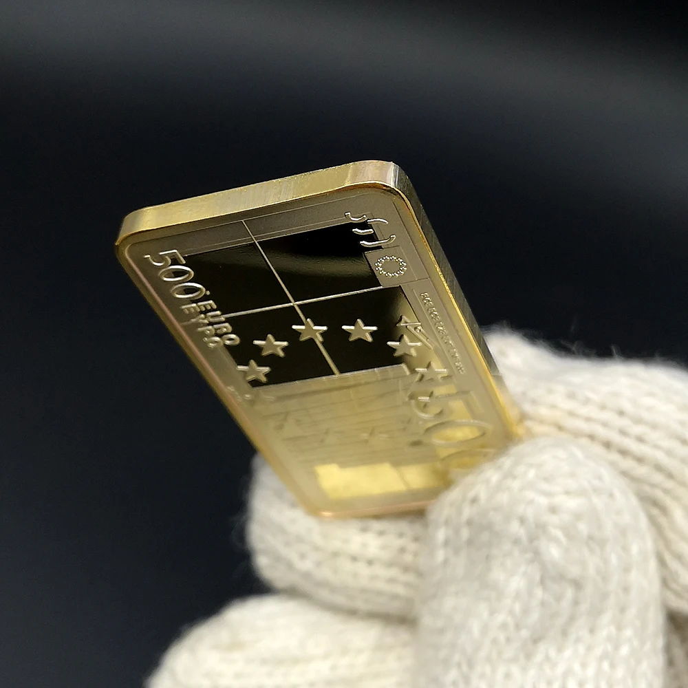 ЕС 500 сувенирные слитки Bullion золото/серебро плакированный брусок коллекция Подарочный значок