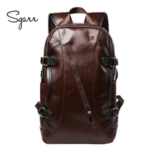 Повседневная искусственная кожа Crazy Horse мужской рюкзак для колледжа школьные сумки 14 дюймов Сумка для ноутбука большая Вместительная дорожная сумка для бизнеса