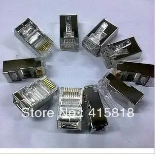 

Free Shipping 100pcs RJ-45 8P8C Network CAT5 CAT5E Metal Shield Modular Plug Connector