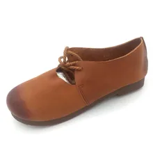 SNURULAN Для женщин обувь плоские, для пальцев на ногах, на шнуровке туфли на плоской подошве из натуральной кожи ручной работы с Для женщин туфли на плоской подошве женская обувь