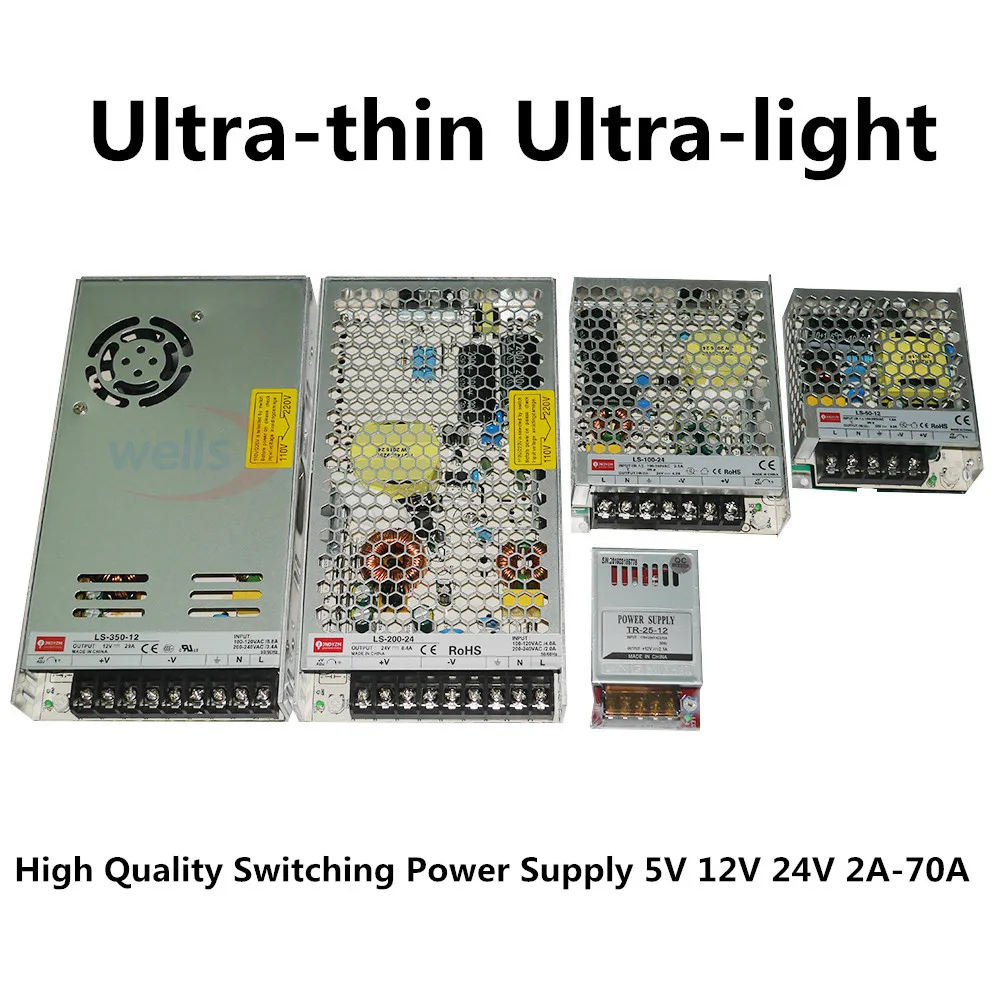 Светодиодный 12 V 24 постоянного тока до 2A 4A 8A 10A 14A 16A 20A 29A блок питания трансформатор