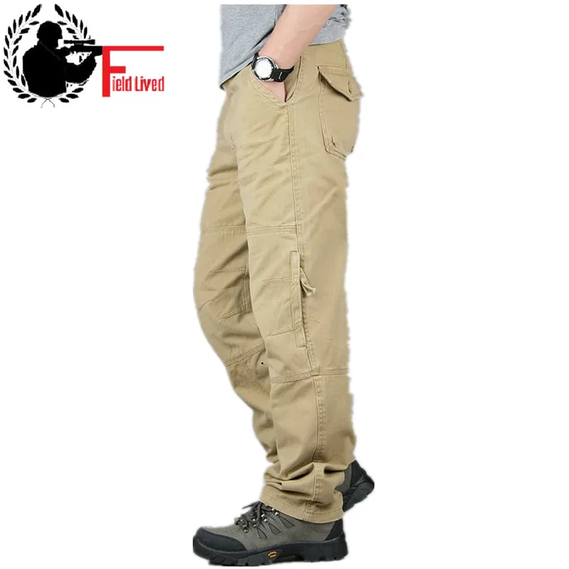 Günstig 30 40 Hohe Qualität herren Cargo Pant Baggy Casual Männer Tactical Hose Multi Pocket Military Insgesamt Männlichen Freien lange Hosen Armee