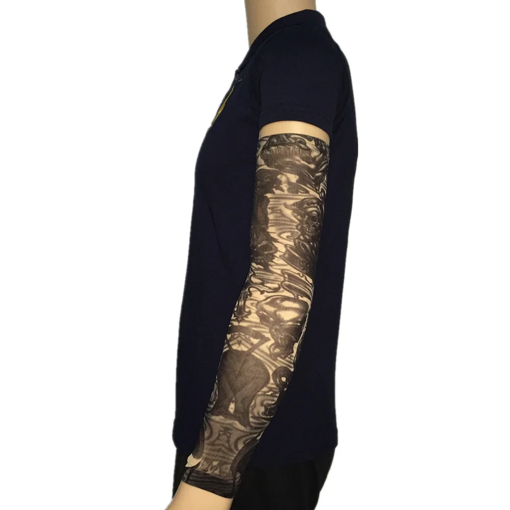 Hell Demon Nylon Fake Tattoo Arm Warmers Oversleeve Temporary Tattoo