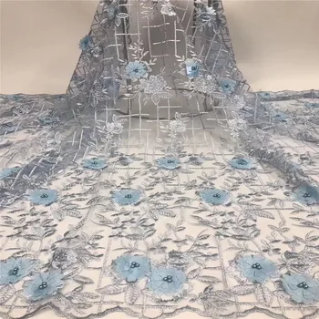 

Best Quality African Lace Fabric Navy Blue Swiss Voile Lace High Quality Embroidery French Mesh 2019 Nigeria Lace Fabric(JJ-6-19