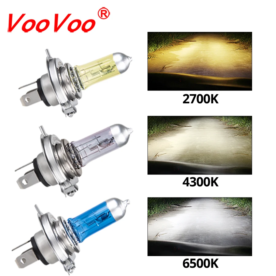 

VooVoo Car Light H4 H7 Auto Halogen Lamps Bulb Fog Lights 100W 2700K 4300K 6000K 12V Motercycle Car Halogen Bulb Ampoule Voiture