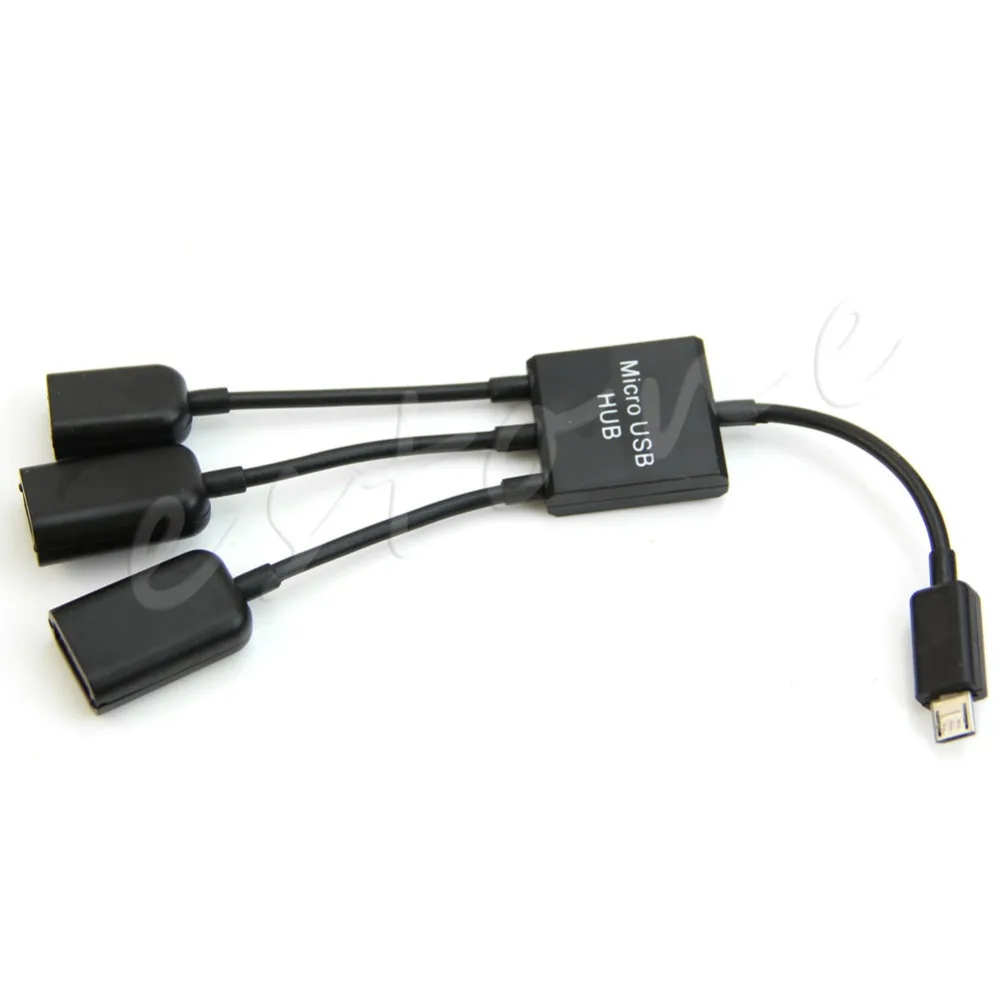 

High Quality 3 in 1 Micro USB HUB Male to Female and Double USB 2.0 Host OTG Adapter Cable