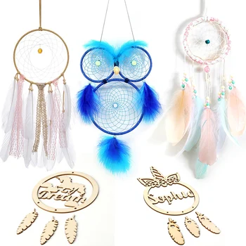 

Boho Dream Catcher Home Hanging Decoration Dreamcatcher Moon Owl Wood Unicorn Wedding Birthday Party Gift DIY Dream-catcher