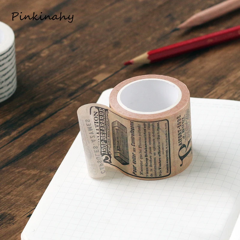 

Retro Newspaper Washi Tape Set Ticket/Map DIY Decorative Scrapbooking Masking Tape Adhesive Label Stickers for Planner Diary