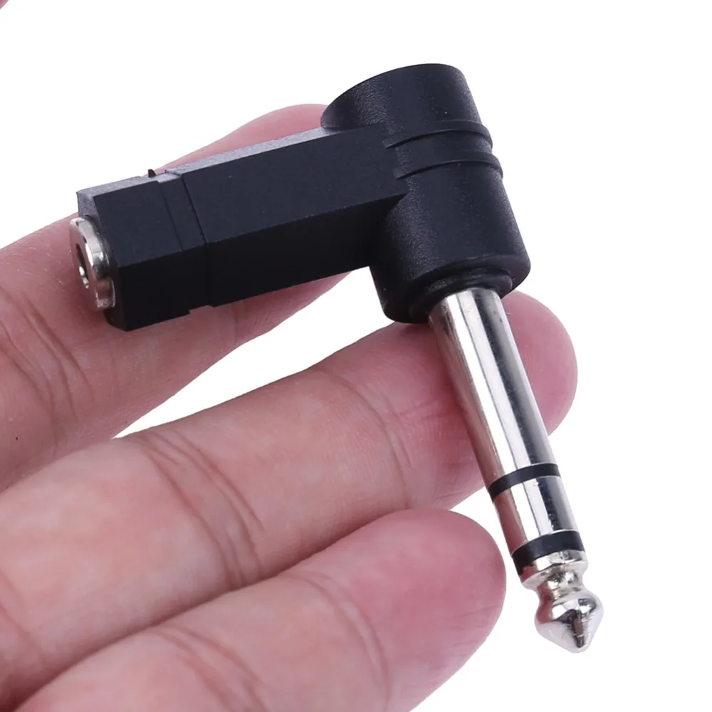 

90 Degrees 3.5mm Female to 6.35/6.5mm 1/4" Mono Stereo Male Speaker Audio Adapter Plug 3.5mm 1/8" Stereo TRS Connector Converter