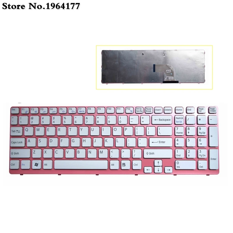 

US keyboard For SONY SVE17 SVE15 SVE1511SAC SVE151C11M SVE1512SHC SVE151E11T SVE1511S4C Pink English Laptop Keyboard