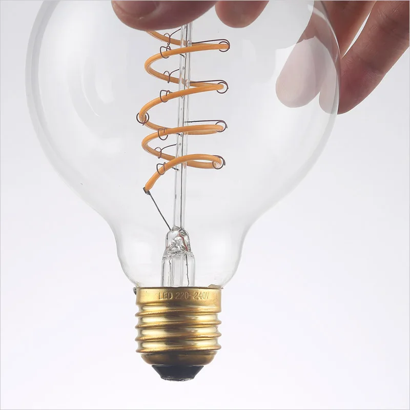 Ретро винтажный светодиодный светильник Эдисона E27 ST64 G95 A60 с регулируемой яркостью 220-240 в, мягкий светодиодный светильник накаливания 3 Вт, спиральный дизайн, теплый желтый