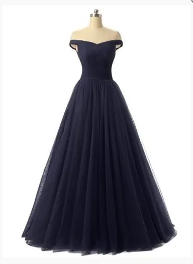 Новое поступление, шифоновое ТРАПЕЦИЕВИДНОЕ Дешевое вечернее платье, вечерние платья, длинное платье трапециевидной формы, вечерние платья, длинное платье - Цвет: Navy blue