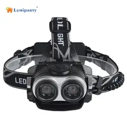 Lumiparty 8000LM 18650 фар 2X T6 светодио дный светодиодный налобный фонарь Linterna факел светодио дный светодиодные фонари Рыбалка для 18650 батарея