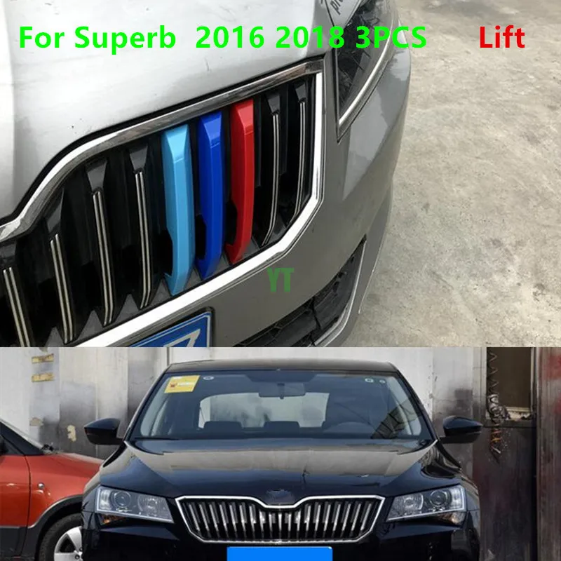 

Auto grille trims for SKODA Superb 2016 2018, auto accessories,3pcs/set ,car styling car styling