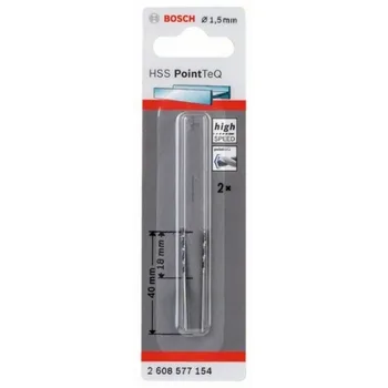

BOSCH 2608577154 Drill for metal HSS PointTeQ DIN338 1,5x18x40 2uds