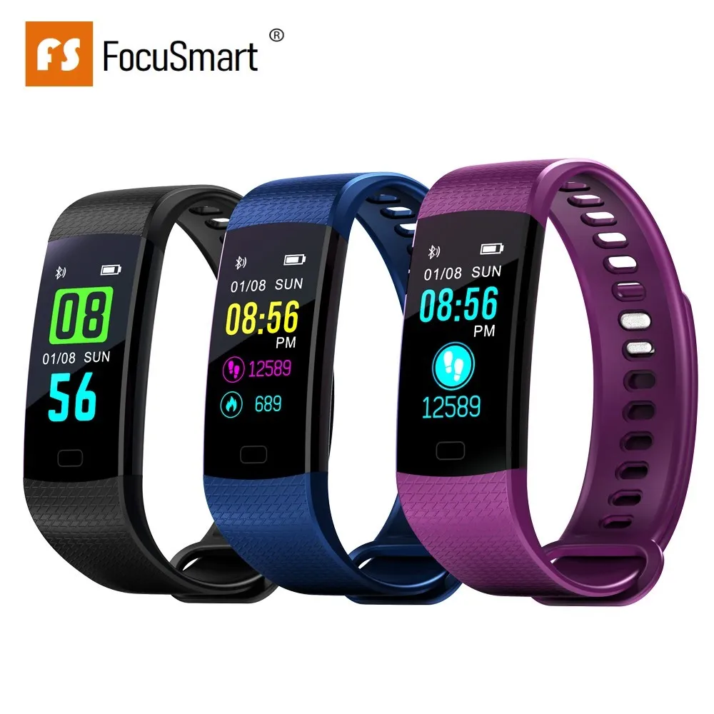 

FocuSmart Y5 Smart Wristband Fitness Tracker Blood Pressure HeartRate Monitor Waterproof Color Screen Smart Bracelet PK MiBand 3