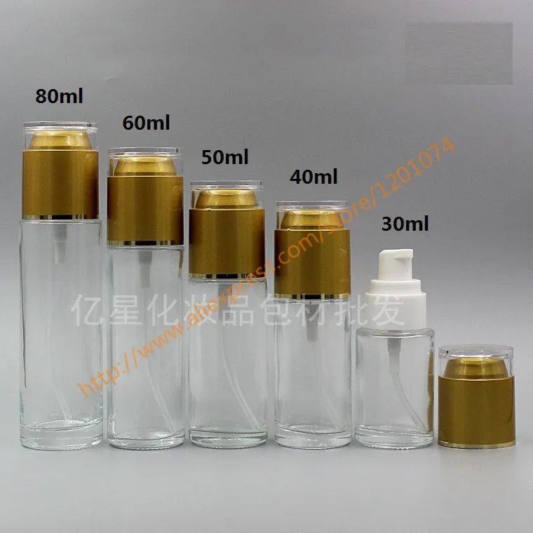 Download 30ml/40ml/50ml clear Bottle With matte gold acrylic lotion ... Yellowimages Mockups