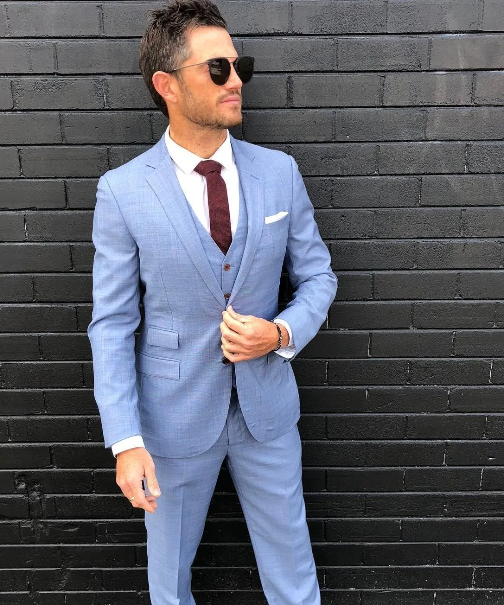 2019 новый синий с лацканами мужской костюм сплошной цвет вечернее платье свадебный костюм жениха пользовательские костюм (куртка + штаны +