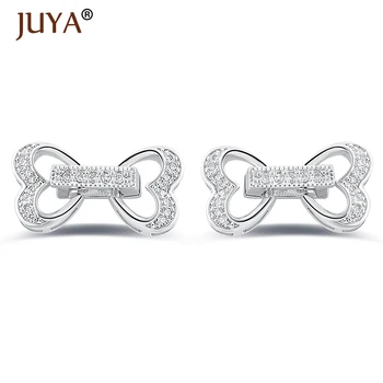 

20*11mm micro pave CZ rhinestone Heart Clasps connector for DIY pearls bracelets necklaces components ACCESSORIES jewelry making
