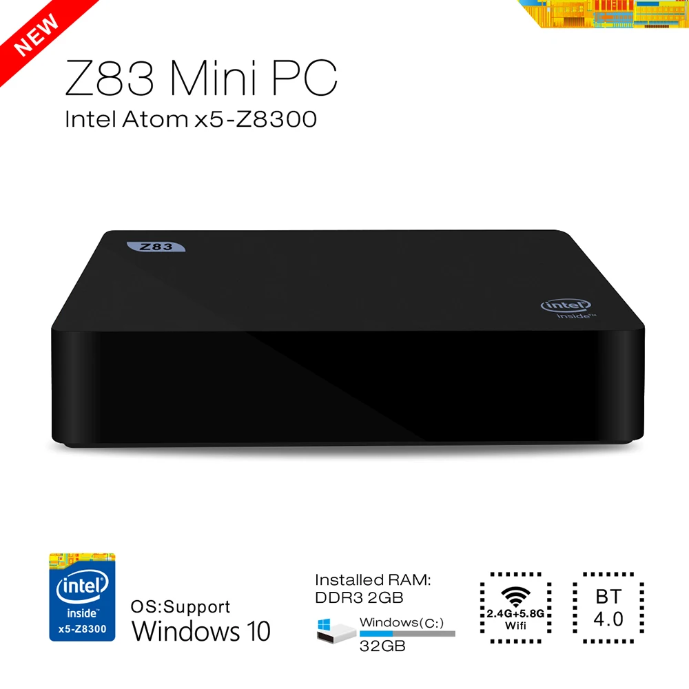 Z83 II ТВ приставка 2G 32G Windows 10 Intel Atom x5-Z8350 4K 3D Мини ПК 1000M LAN Bluetooth 4,0 2,4G 5,8G Wifi Набор Miracast Top Box