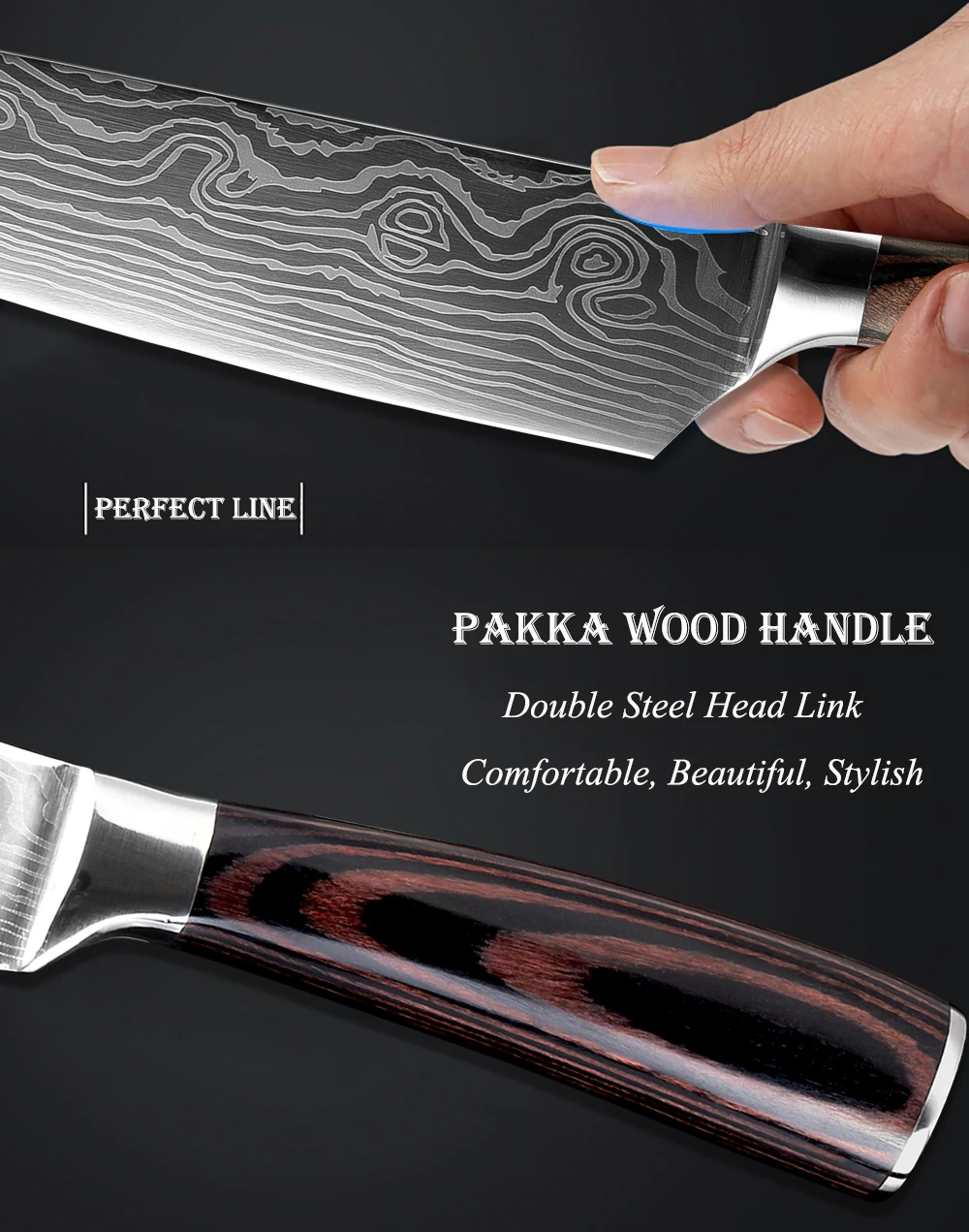 XITUO Kitchen Knives Damascus Veins Stainless Steel Knives Color Wood Handle Paring Utility Santoku Slicing Chef Cooking Knife XITUO Kitchen Knives Damascus Veins Stainless Steel Knives Color Wood Handle Paring Utility Santoku Slicing Chef Cooking Knife