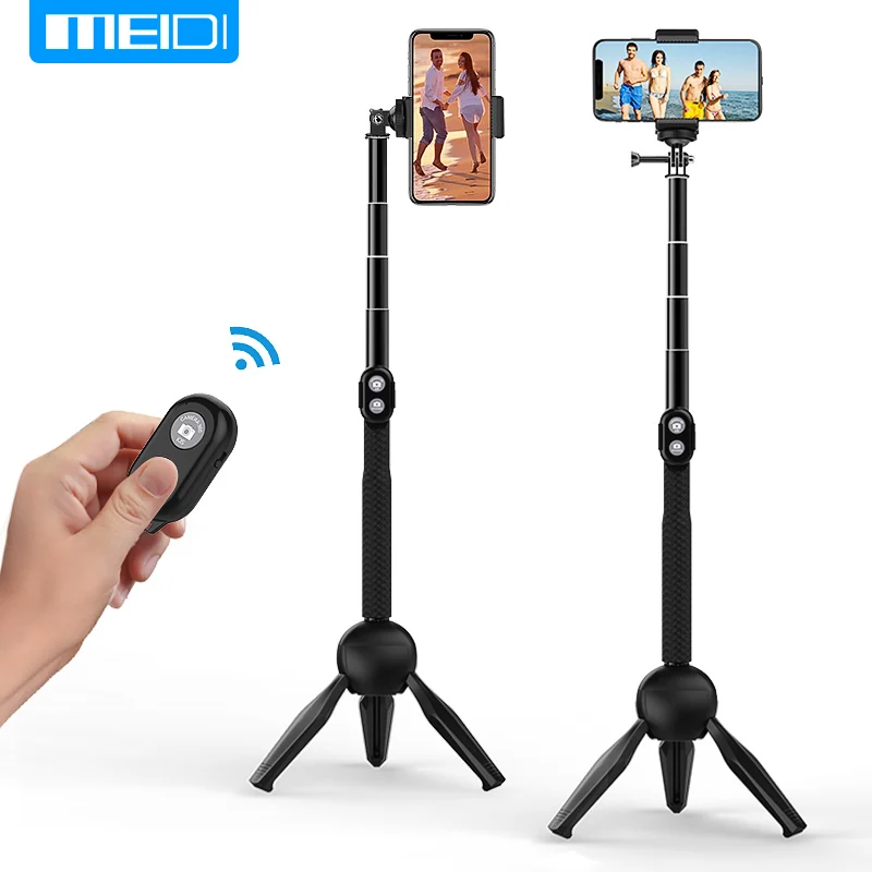 MEIDI Cell Phone Holder Bluetooth Selfie Stick Extendable