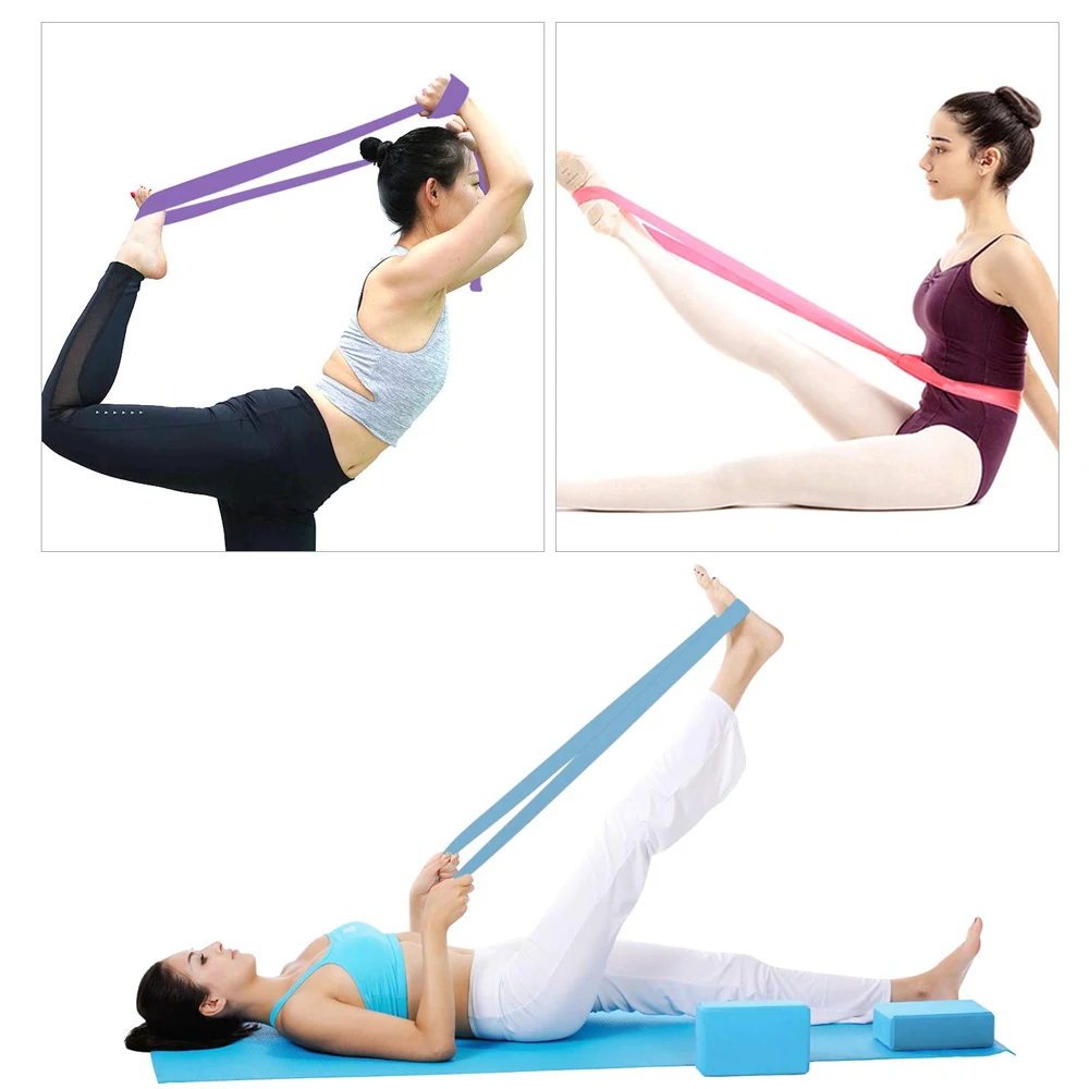 72 inch Adjustable Pilates Stretch Out Strap Resistance Band Pull Rope Exercise Cross Fit Weight Fitness Band Yoga Leg Training