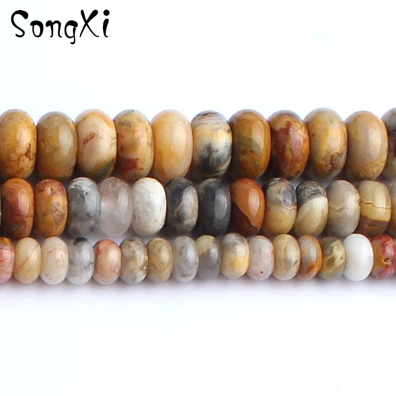 Натуральный камень Crazy Agates Rondelle Spacer Свободные бусины для самостоятельного