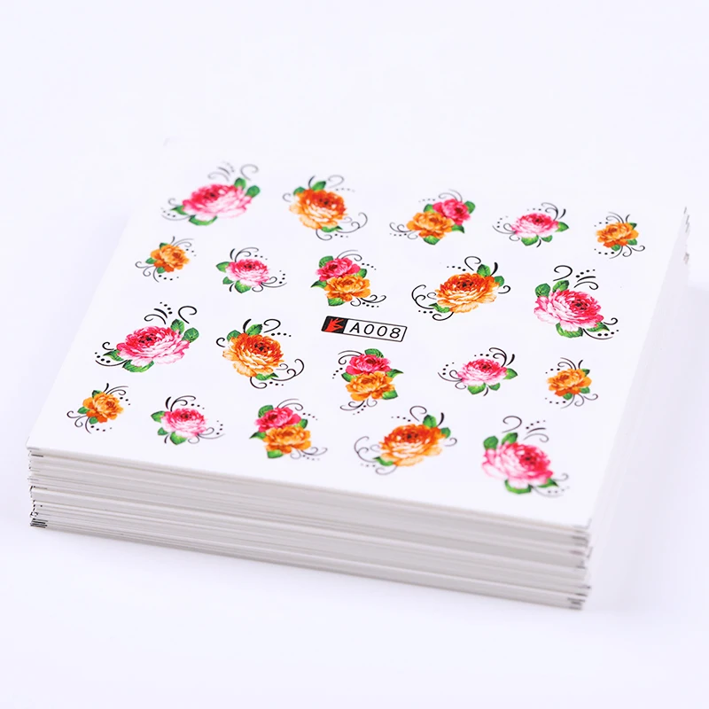 

50 Sheets 3D Flower Nail Stickers Butterfly Decal Sticker For Nail Pattern Painting Wrap Paper Foil Tip Tattoo Manicure