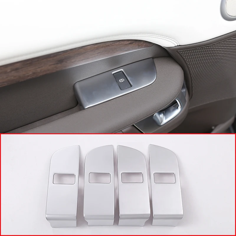 

ABS Chrome Car Child Safety Door Lock Switch Panel Cover Trim For Land Rover Discovery 5 2017 Car Accessories 4pcs