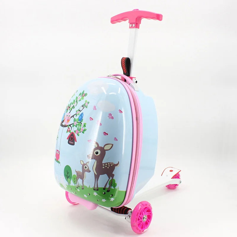 Kids scooter suitcase storage trolley luggage skateboard for children