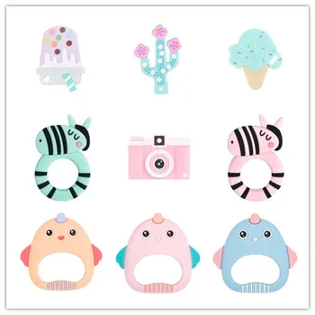 

1 PC Silicone Cartoon Animal Teether Ice Cream Baby Teether BPA Free DIY Baby Teething Nursing Toy Gift
