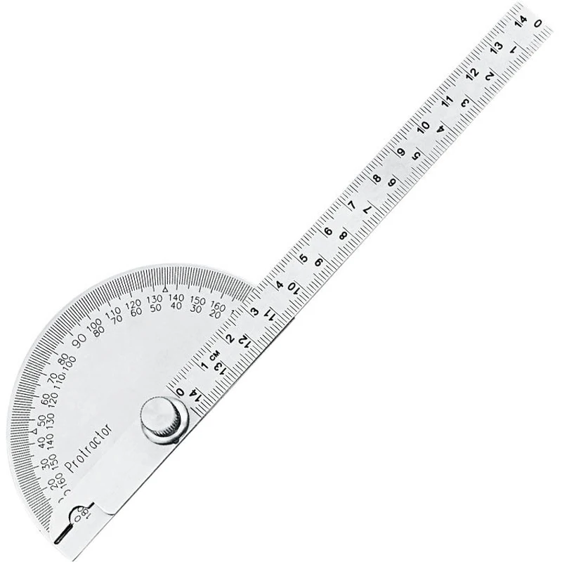 

URANN 1 Pcs 180 Degree 100/145/150mm Stainless Steel Protractor Angle Ruler For Woodworking Measuring Tool