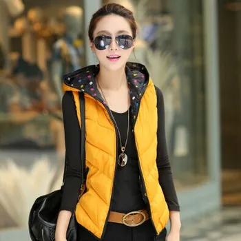 

Real Top Crop Keep Warm Vest New 2015 Ms Ma3 Jia3 Hooded Down Cotton Women's Doubles Face Coat Of Cultivate One's Morality